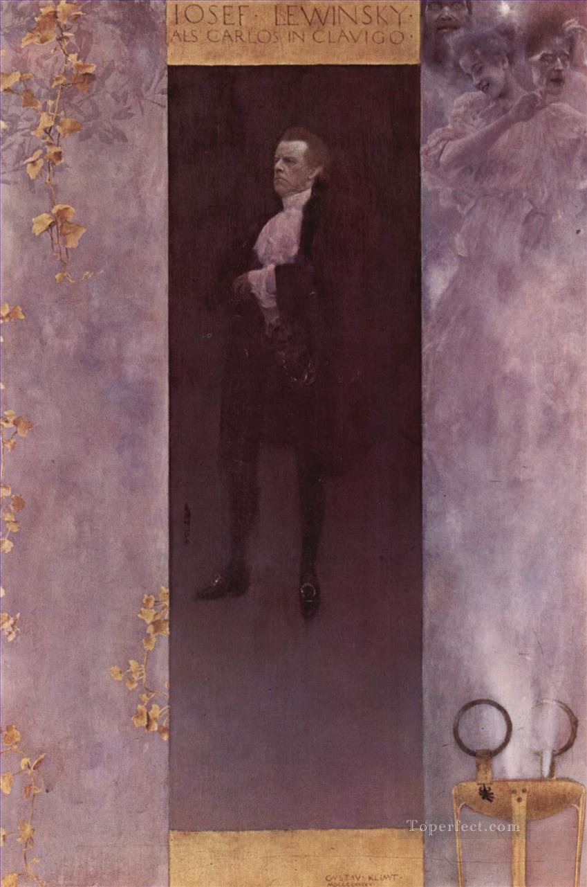 Retratos Schauspielers Josef Lewin skyals Carlos Simbolismo Gustav Klimt Pintura al óleo